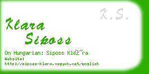 klara siposs business card